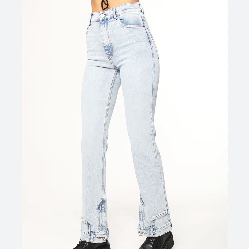 Revice denim Farrah legally blue straight trendy retro lev zipper ankle size 24